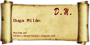 Duga Milán névjegykártya